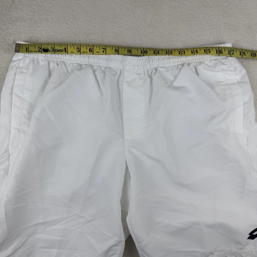 Lotto White Athletic Shorts Men's L‎ Soccer Training Mesh Lined Drawstring